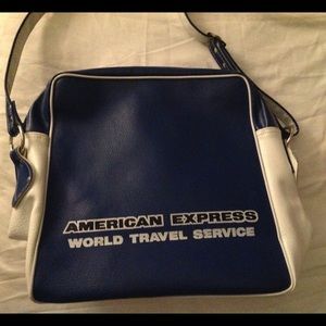 Vintage American Express Blue Chic Travel Tote Bag